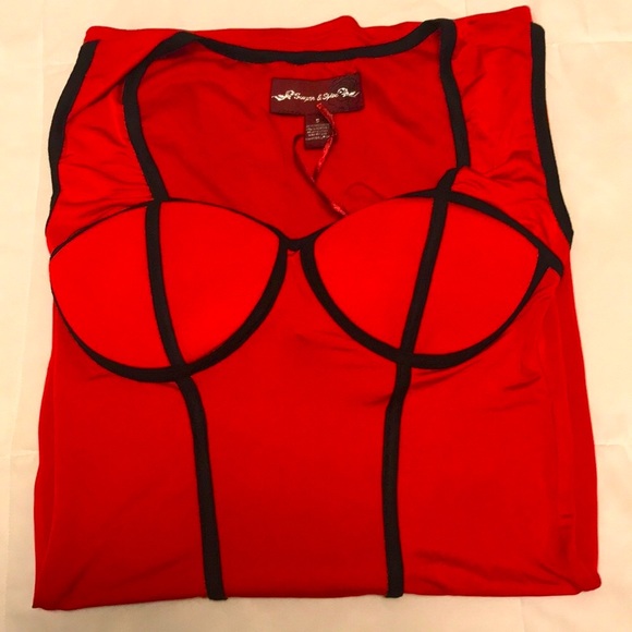 Sugar and spice red mini skirt dress - Picture 2 of 6